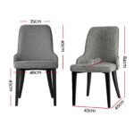 Artiss Dining Chairs Set of 4 Linen Fabric Grey - Image 2