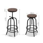 Artiss Bar Stools Adjustable Wood Chairs - Image 2