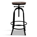 Artiss Bar Stools Adjustable Wood Chairs - Image 3