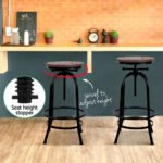 Artiss Bar Stools Adjustable Wood Chairs - Image 5