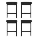 A Set of 4 Artiss Metal Bar Stools PU Seat Dining Counter Chairs - Image 3