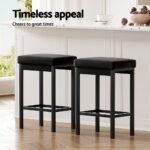A Set of 4 Artiss Metal Bar Stools PU Seat Dining Counter Chairs - Image 6