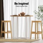 Artiss 2x Bar Stools Rubber Wood Stool Counter Chair Rattan Barstools Kitchen - Image 6