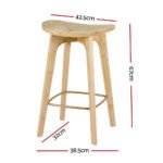 Artiss 4x Bar Stools Bamboo Rattan Stool Counter Chair Kitchen Barstools - Image 2