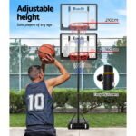Everfit 2.1M Basketball Hoop Stand System Adjustable Portable Pro Kids Clear - Image 3