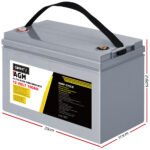 Giantz AGM Deep Cycle Battery 12V 100Ah Box Portable Solar Caravan Camping - Image 2
