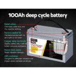 Giantz AGM Deep Cycle Battery 12V 100Ah x2 Box Portable Solar Caravan Camping - Image 4