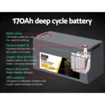 Giantz AGM Deep Cycle Battery 12V 170Ah Box Portable Solar Caravan Camping - Image 4
