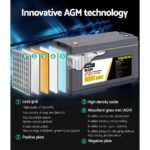 Giantz AGM Deep Cycle Battery 12V 170Ah Box Portable Solar Caravan Camping - Image 5