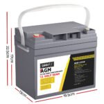 Giantz AGM Deep Cycle Battery 12V 50Ah Box Portable Solar Caravan Camping - Image 2