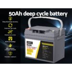 Giantz AGM Deep Cycle Battery 12V 50Ah Box Portable Solar Caravan Camping - Image 4