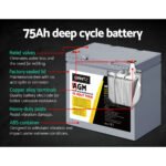 Giantz AGM Deep Cycle Battery 12V 75Ah x2 Box Portable Solar Caravan Camping - Image 4