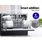 Devanti 6 Place Settings Benchtop Dishwasher Black - Image 4