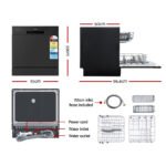 Devanti 8 Place Settings Benchtop Dishwasher Black - Image 2