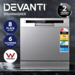 Devanti 8 Place Settings Benchtop Dishwasher Sliver - Image 4