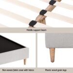 Artiss Bed Frame Queen Size Beige ZORA - Image 7