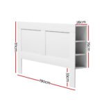 Artiss Bed Head Headboard King with Shelves - CABI White - Image 2