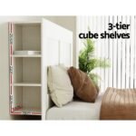 Artiss Bed Head Headboard King with Shelves - CABI White - Image 4