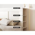 Artiss Bed Head Headboard King with Shelves - CABI White - Image 5