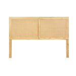 Artiss Bed Head Headboard Double Rattan - RIBO Pine - Image 3