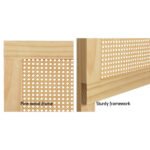 Artiss Bed Head Headboard Double Rattan - RIBO Pine - Image 5