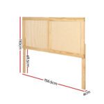 Artiss Bed Head Headboard Queen Rattan - RIBO Pine - Image 2