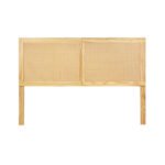 Artiss Bed Head Headboard Queen Rattan - RIBO Pine - Image 3