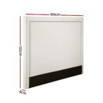 Artiss Bed Frame Bed Head Headboard Queen Fabric - RIVE Beige - Image 2