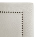 Artiss Bed Frame Bed Head Headboard Queen Fabric - RIVE Beige - Image 3
