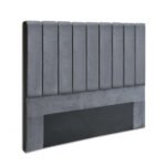 Artiss Bed Head Headboard Double Velvet - VELA Grey - Image 8