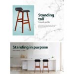 Artiss 2x Bar Stools Wooden Stool Black - Image 5