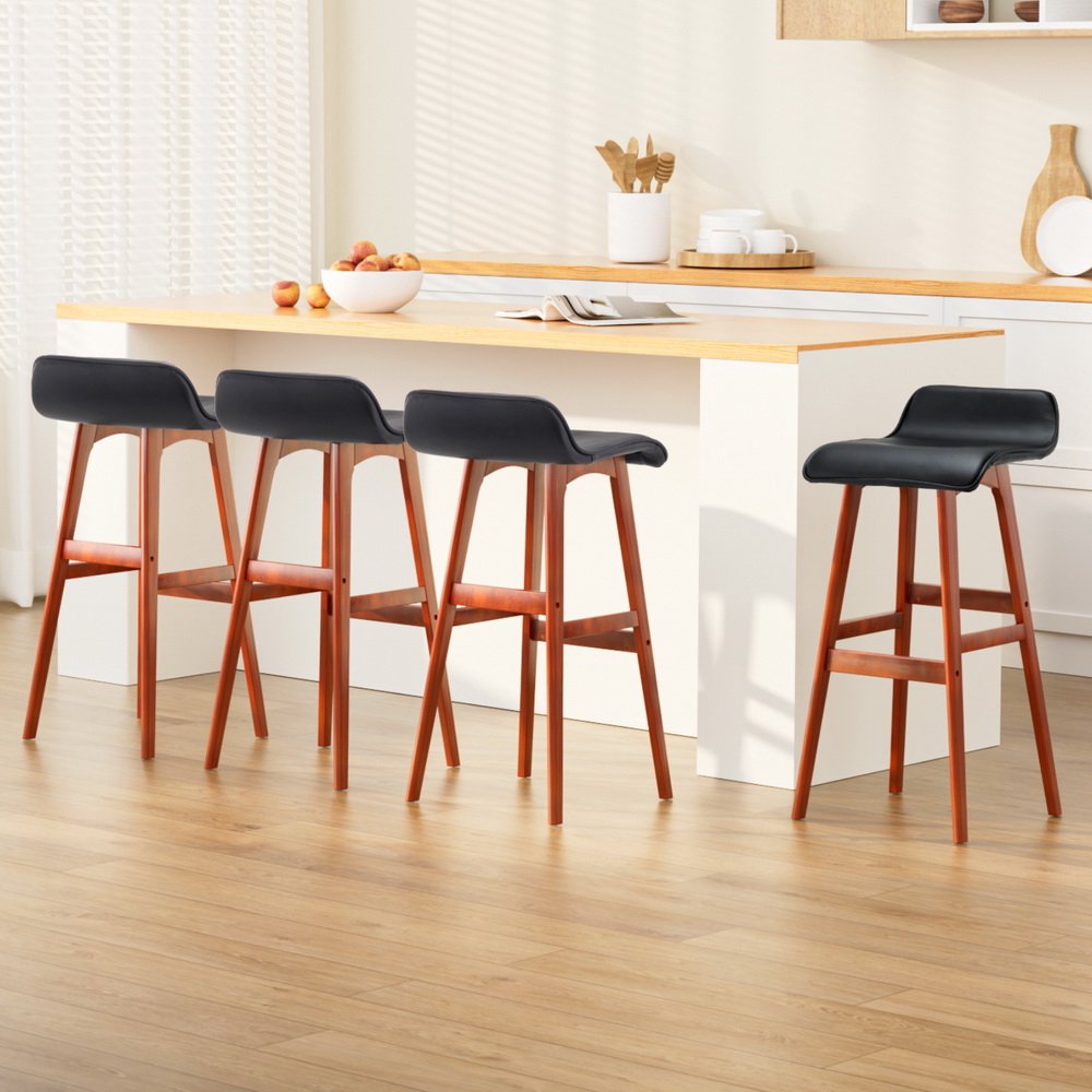 BENT-C-077-BKX4-202502281022-00.jpg Artiss 4x Bar Stools Wooden Stool Black - Image 1