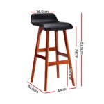 Artiss 4x Bar Stools Wooden Stool Black - Image 2