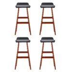 Artiss 4x Bar Stools Wooden Stool Black - Image 3