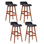 Artiss 4x Bar Stools Wooden Stool Black - Image 7