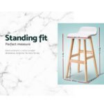 Artiss 2x Bar Stools Wooden Stool White - Image 4