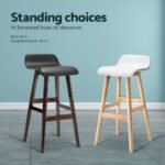 Artiss 2x Bar Stools Wooden Stool White - Image 6