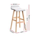 Artiss 4x Bar Stools Wooden Stool White - Image 2