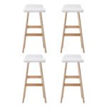 Artiss 4x Bar Stools Wooden Stool White - Image 3