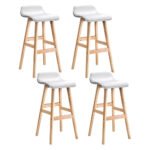 Artiss 4x Bar Stools Wooden Stool White - Image 7