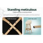 Artiss 4x Bar Stools Padded Leather Wooden Beige - Image 6