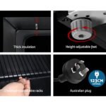 Devanti 115L Bar Fridge Glass Door w/Light Black - Image 3