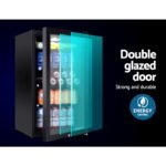 Devanti 98L Bar Fridge Glass Door Mini Fridges Freezer Black - Image 4