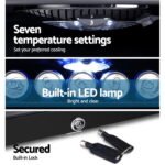 Devanti 98L Bar Fridge Glass Door Mini Fridges Freezer Black - Image 5