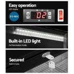 Devanti 198L Bar Fridge Dual Glass Door w/Light Black - Image 5