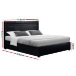 Artiss Bed Frame Double Size LED Gas Lift Black COLE - Image 3