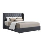 Artiss Bed Frame King Size Gas Lift Charcoal ISSA - Image 8