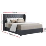 Artiss Bed Frame King Size Gas Lift Charcoal ISSA - Image 3