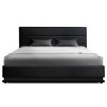 Artiss Bed Frame Double Size LED Gas Lift Black LUMI - Image 3