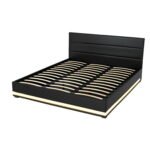 Artiss Bed Frame King Size LED Gas Lift Black LUMI - Image 2